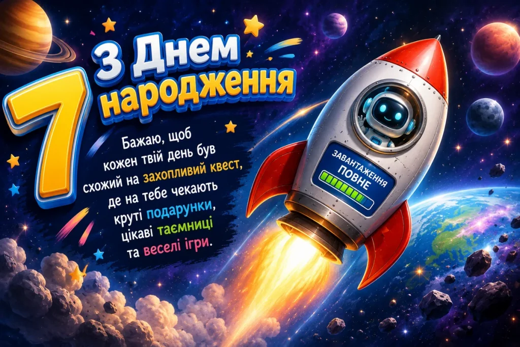 Ракета з привітанням для хлопчика летить в космос