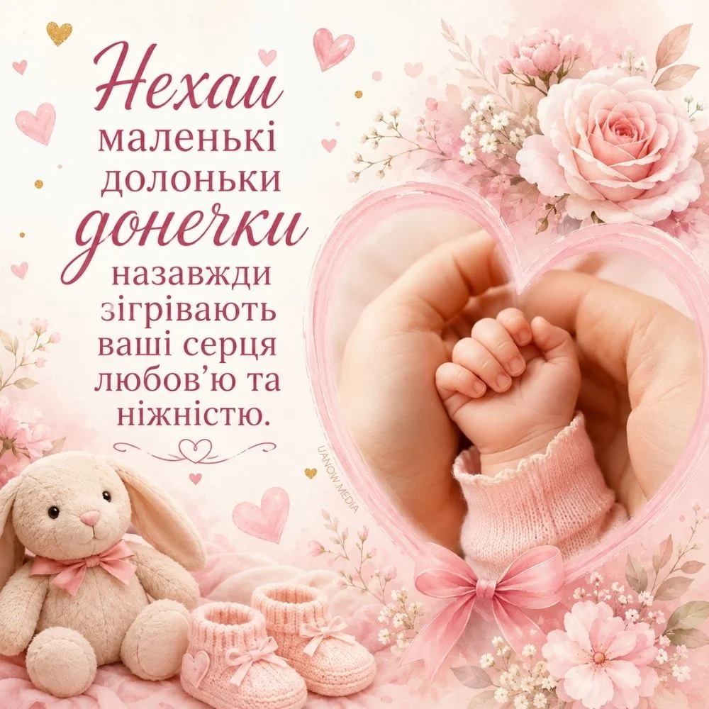 Ручка маленької доні в батьківських долонях