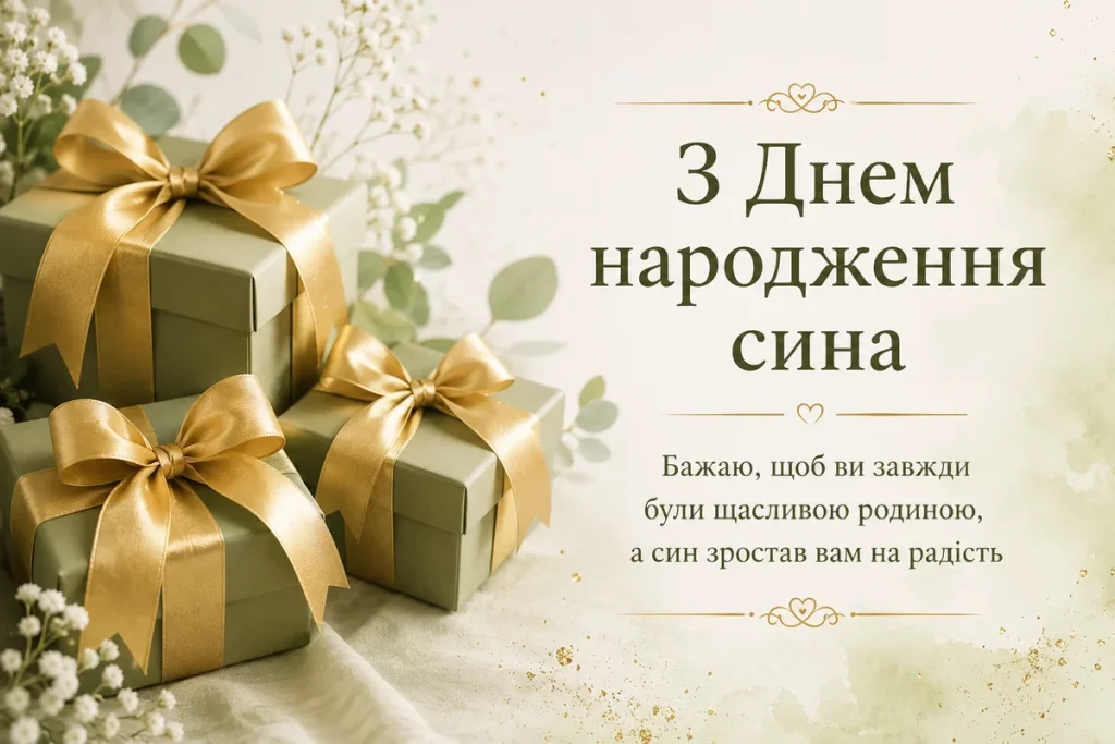 Подарунки з словами привітань батьків у День народження їхнього сина