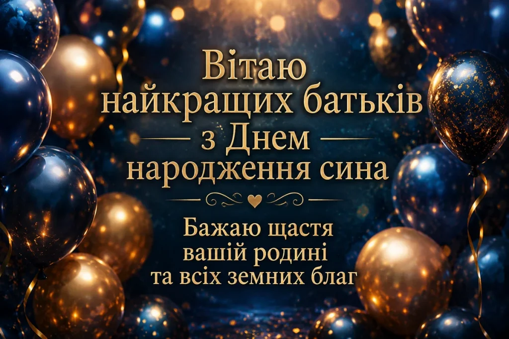 Повітряні кульки для батьків у День народження їхнього сина