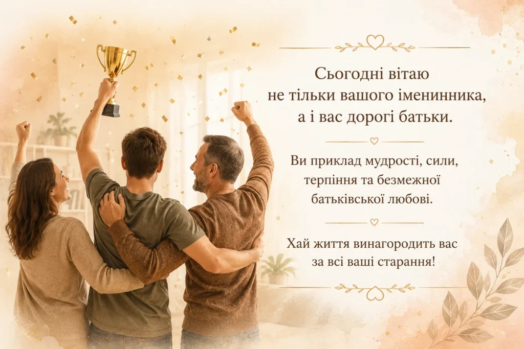 Мама з татом радіють перемозі сина