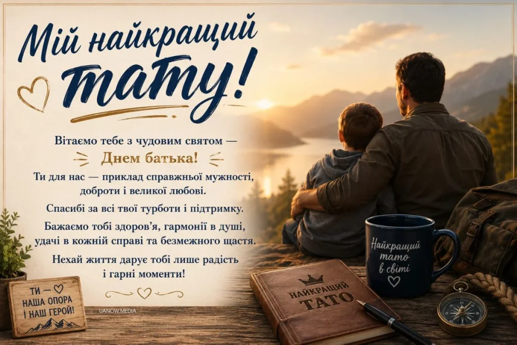 Подарунки для тата від сина з словами привітань 