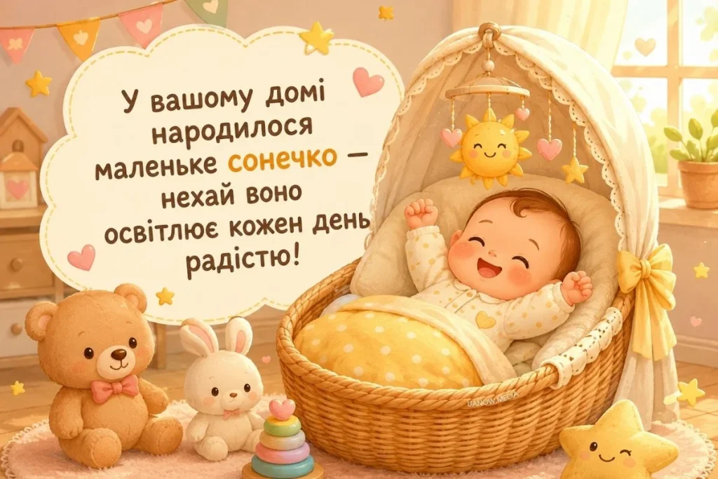 Маленька доня спить в колисці