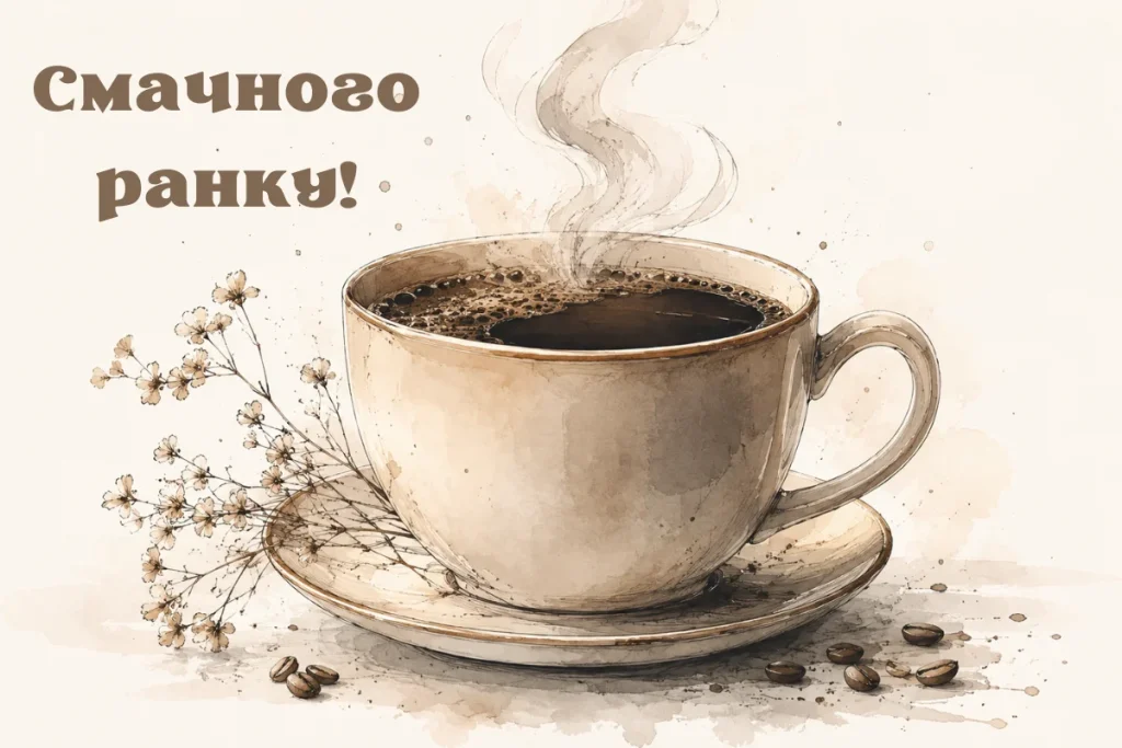 Листівка із ароматною кавою для коханої