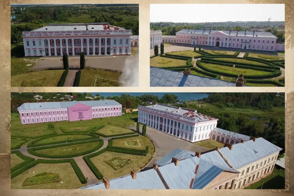 Палац Потоцьких у Тульчині з парком, знятий із різних ракурсів