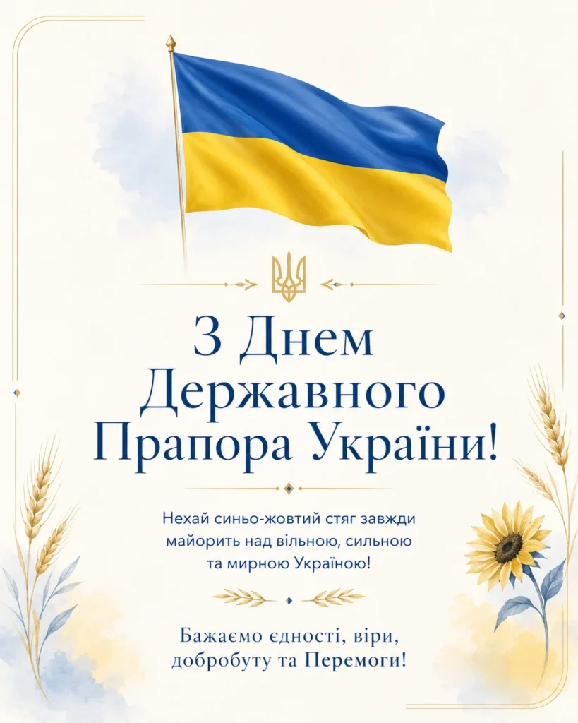 Вишукана листівка привітання з Днем Державного Прапора України