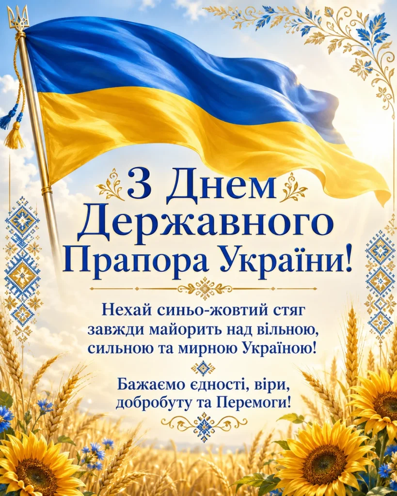 Картинка привітання з Днем Прапора України