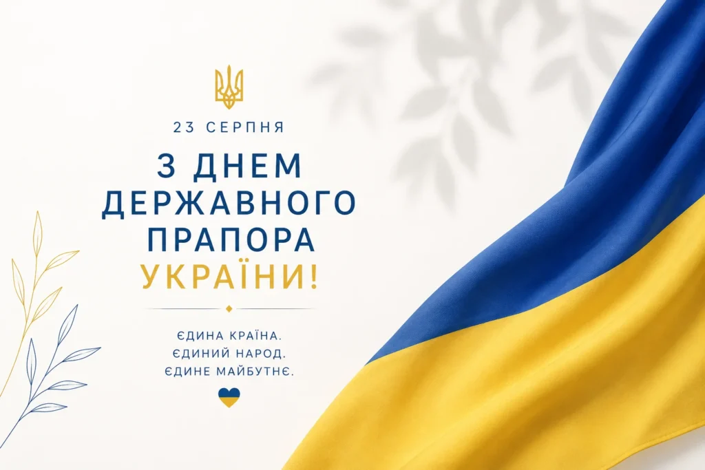 Українські військові з прапором до Дня Прапора України