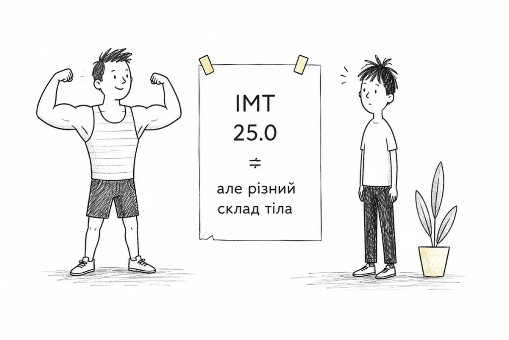 Порівняння двох складів тіла за однакового показника ІМТ