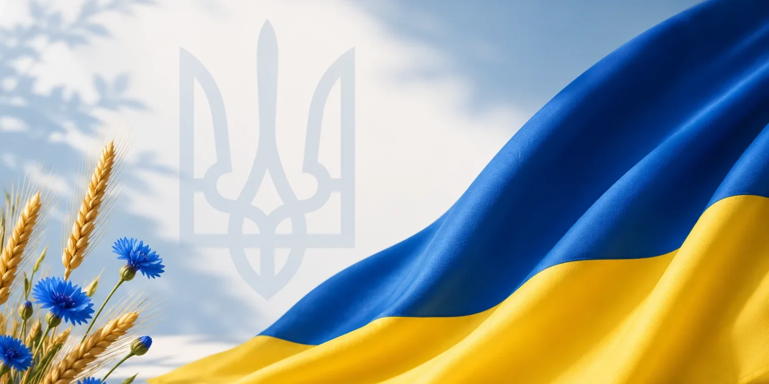 Український прапор, герб та колоски