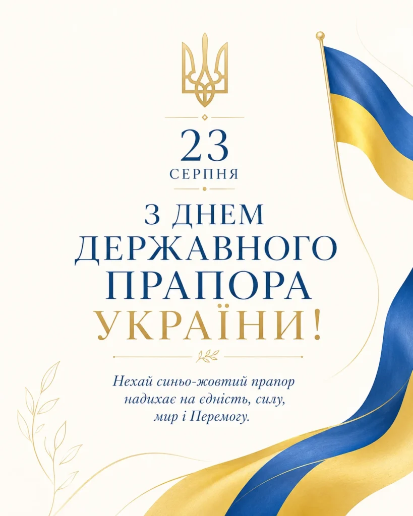 Український прапор і святкове привітання