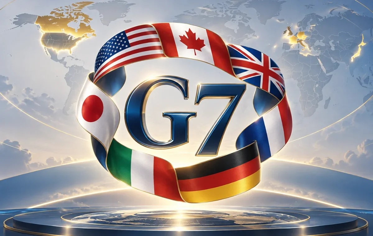 Символ G7 у кольорах прапорів країн-учасниць