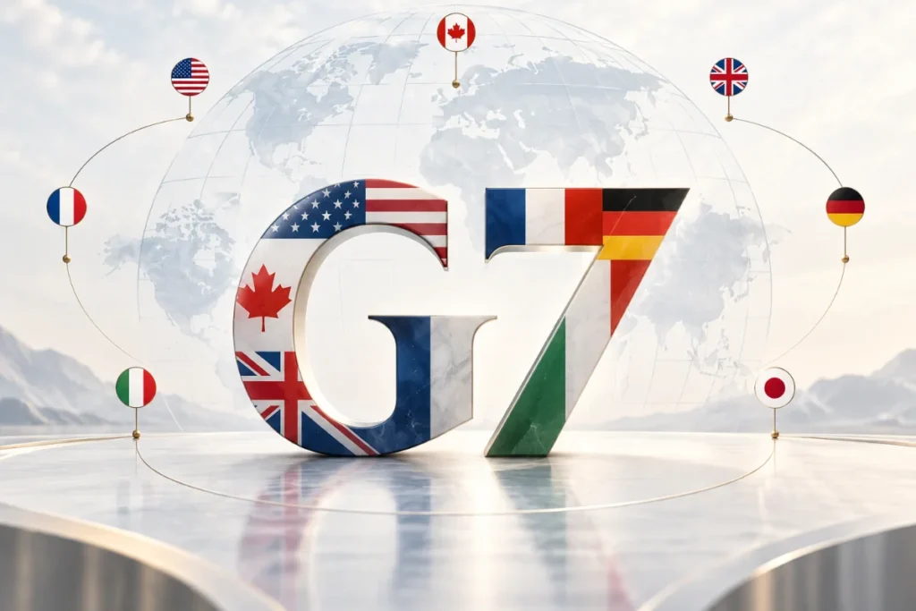 Символ G7 із прапорами семи країн