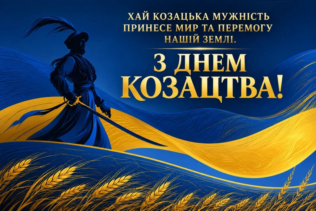 Образ козака на жовто-синьому тлі